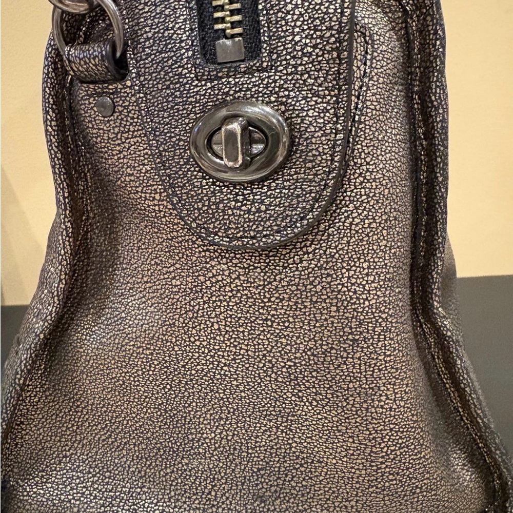 Coach Rhyder 33 Metallic Pebbled Leather Satchel Bag - Picture 3 of 9